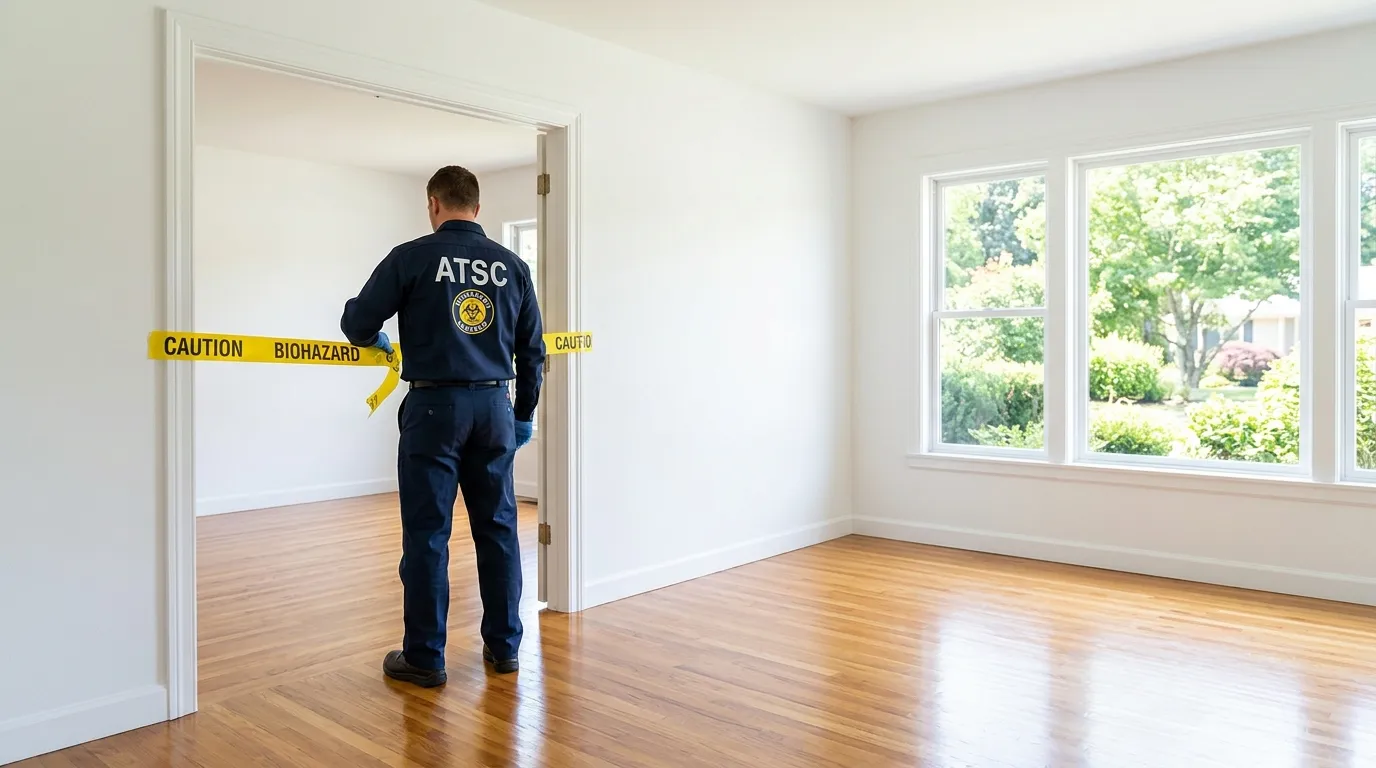 Certified biohazard cleanup crew performing Decomposition Cleanup in Matawan